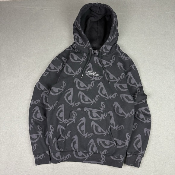 No Fear Other - Y2K Vintage No Fear All Over Print Hoodie Mens Medium Skater Grunge Emo Black